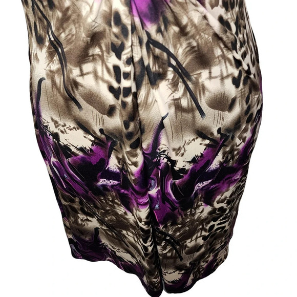 Muse Womens Twist Front Bodycon Animal Print Dress Size 6 Purple Brown - Picture 5 of 10